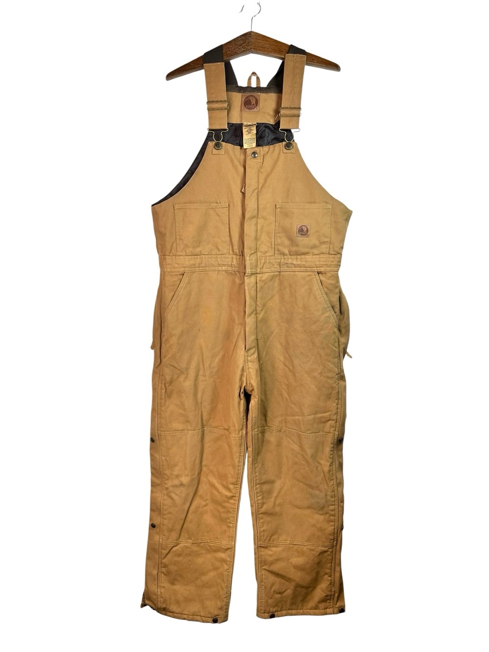Berne Brown Deluxe Insulated Bib Overalls Mens Size Large Short Gorpcore Outdoor